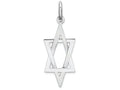 FJC Finejewelers 14k White Gold 3d Elongated Star Of David Charm