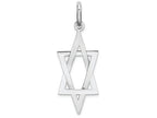 FJC Finejewelers 14k White Gold 3d Elongated Star Of David Charm