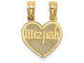FJC Finejewelers 14k Yellow Gold Reversible Break Apart Mizpah Heart Charm
