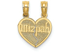 FJC Finejewelers 14k Yellow Gold Reversible Break Apart Mizpah Heart Charm