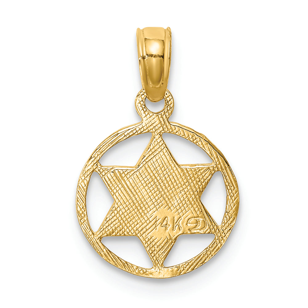 FJC Finejewelers 14k Yellow Gold Star Of David In Circle Frame Charm
