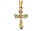 FJC Finejewelers 14k Yellow Gold Small Cross with Flower Charm