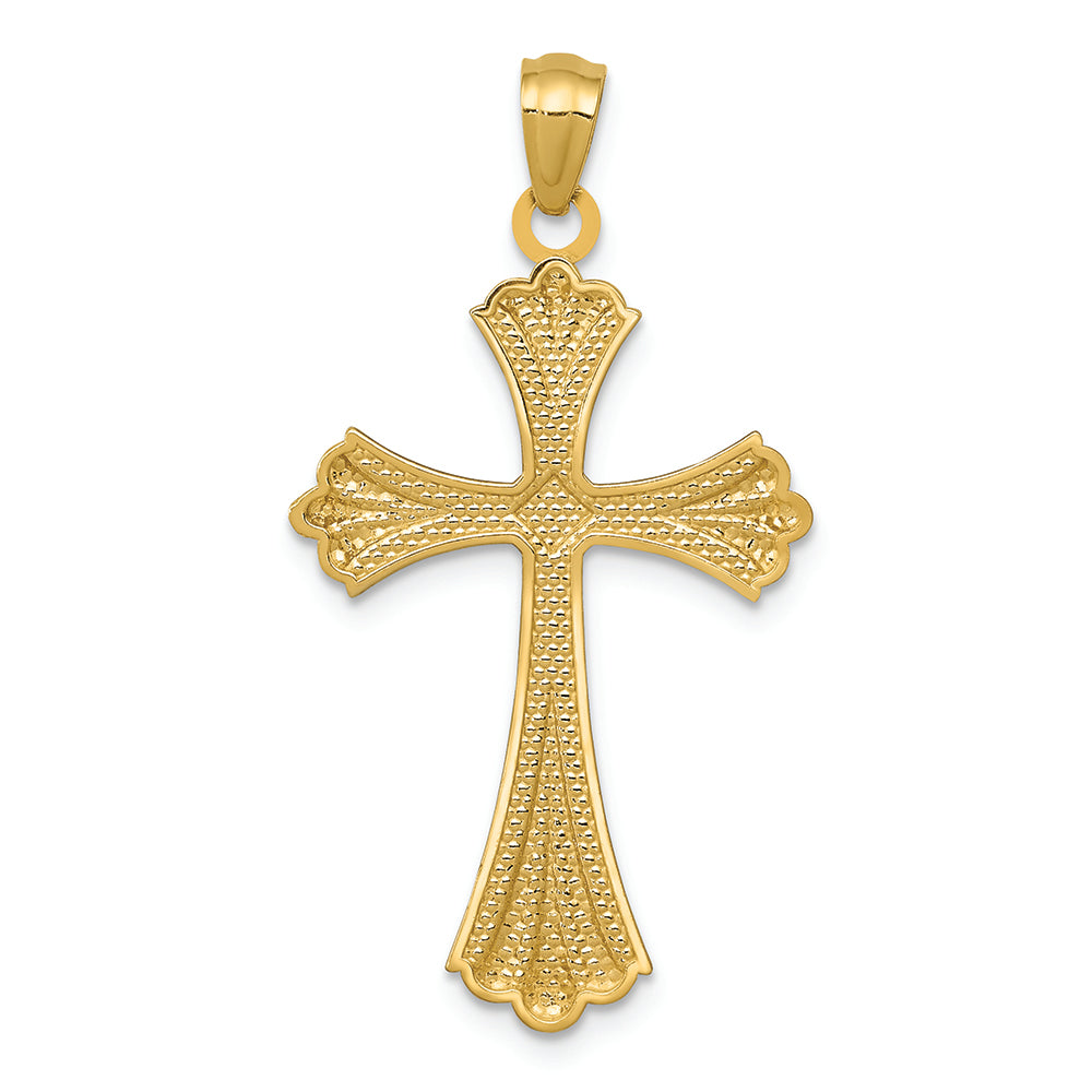 FJC Finejewelers 14k Yellow Gold Bright Cut with Rhodium Cross Charm