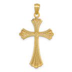FJC Finejewelers 14k Yellow Gold Bright Cut with Rhodium Cross Charm
