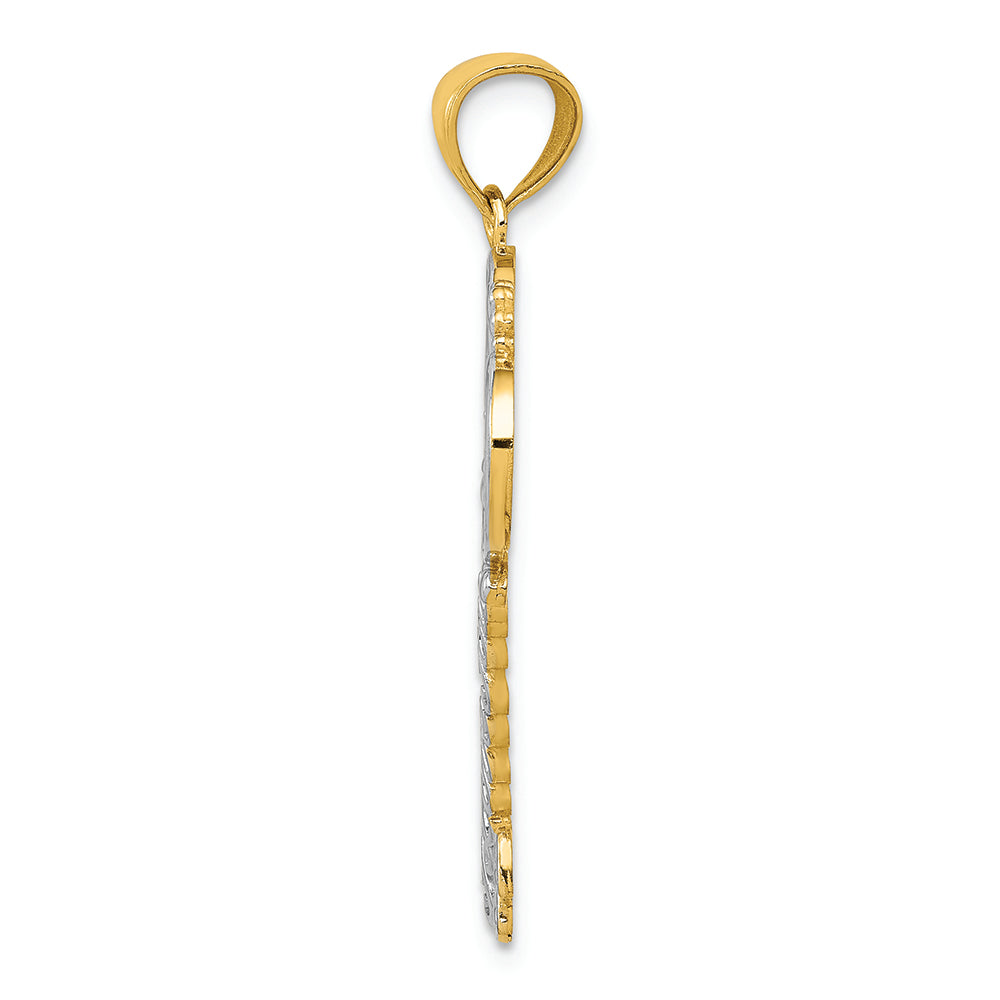 FJC Finejewelers 14k Yellow Gold with Rhodium Plated I Love You Key Charm