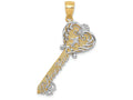 FJC Finejewelers 14k Yellow Gold with Rhodium Plated I Love You Key Charm