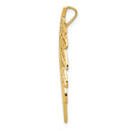 FJC Finejewelers 14k Yellow Gold Bright Cut Leaf Chain Slide Charm
