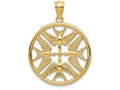 FJC Finejewelers 14k Yellow Gold Polished Doves In Circle Charm