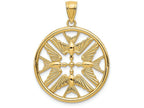 FJC Finejewelers 14k Yellow Gold Polished Doves In Circle Charm
