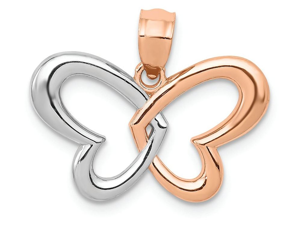 FJC Finejewelers 14k Rose Gold with Rhodium Butterfly Charm