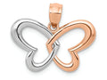FJC Finejewelers 14k Rose Gold with Rhodium Butterfly Charm