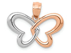 FJC Finejewelers 14k Rose Gold with Rhodium Butterfly Charm