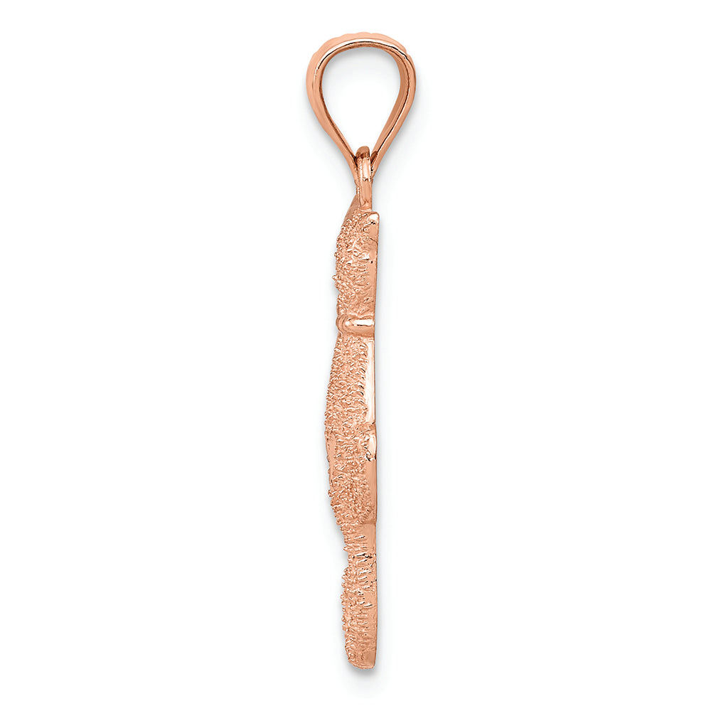 FJC Finejewelers 14k Rose Gold Polished And Textured Sitting Cats Charm