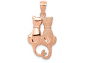 FJC Finejewelers 14k Rose Gold Polished And Textured Sitting Cats Charm