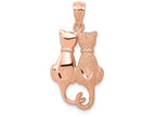 FJC Finejewelers 14k Rose Gold Polished And Textured Sitting Cats Charm