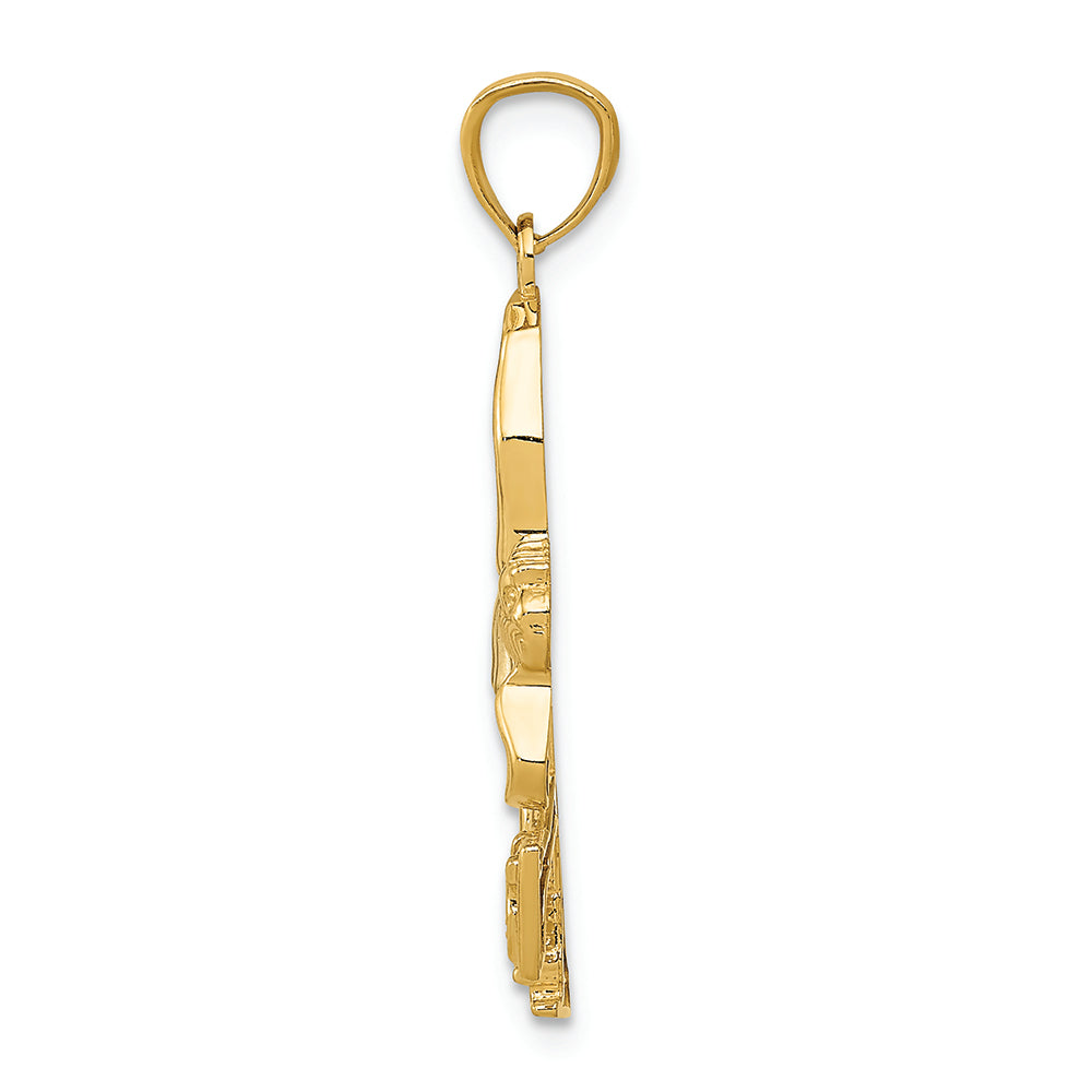 FJC Finejewelers 14k Yellow Gold with Rhodium Plated Ice Skater Charm