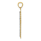 FJC Finejewelers 14k Yellow Gold with Rhodium Plated Bright Cut Cross Charm