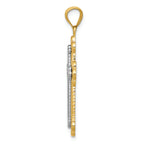 FJC Finejewelers 14k Two-tone Gold Budded Cross Charm