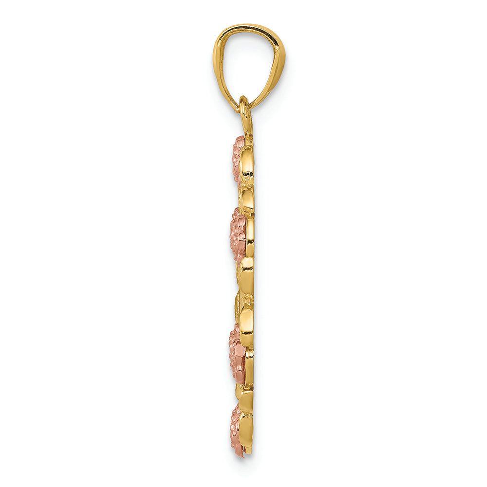 FJC Finejewelers 14k Two-tone Gold And with Rhodium Plated Guadalupe Charm