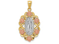 FJC Finejewelers 14k Two-tone Gold And with Rhodium Plated Guadalupe Charm