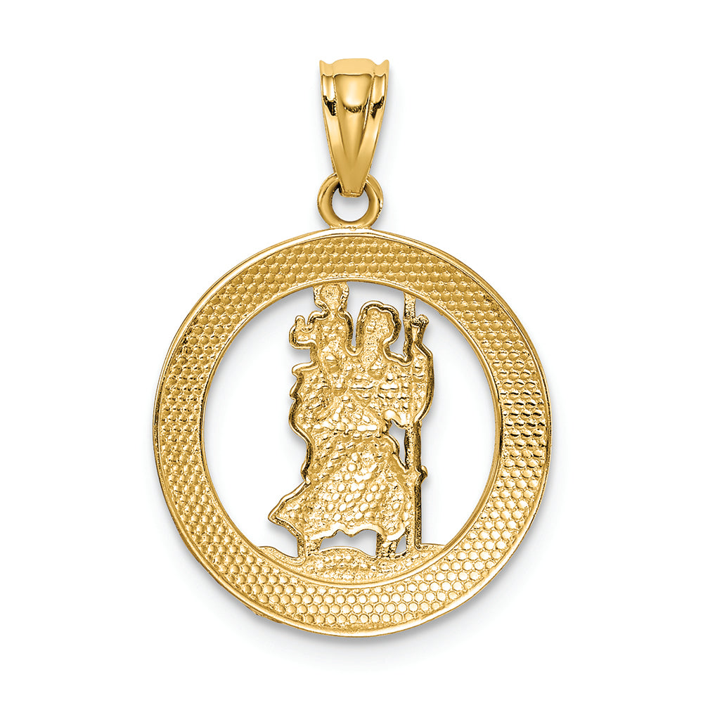 FJC Finejewelers 14k Yellow Gold with Rhodium Plated St Christopher Charm