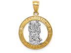 FJC Finejewelers 14k Yellow Gold with Rhodium Plated St Christopher Charm