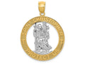 FJC Finejewelers 14k Yellow Gold with Rhodium Plated St Christopher Charm
