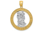FJC Finejewelers 14k Yellow Gold with Rhodium Plated St Christopher Charm