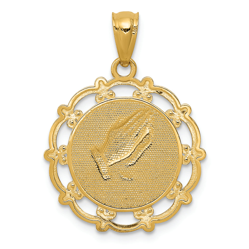 FJC Finejewelers 14k Yellow Gold with Rhodium Plated Baptism Charm