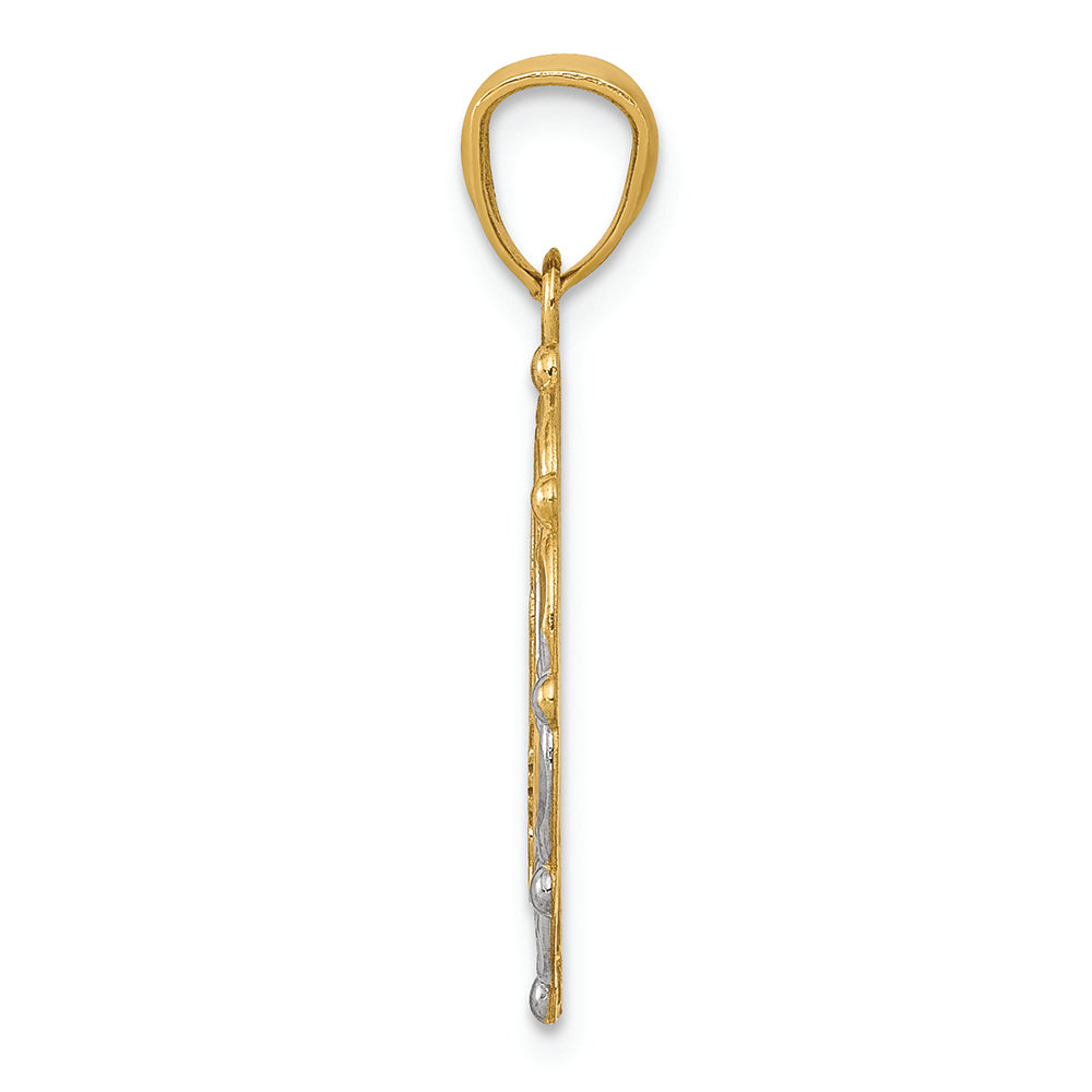 FJC Finejewelers 14k Yellow Gold with Rhodium Plated Baptism Charm