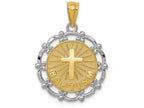 FJC Finejewelers 14k Yellow Gold with Rhodium Plated Baptism Charm