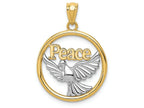 FJC Finejewelers 14k Yellow Gold with Rhodium Plated Polished Peace Dove Charm