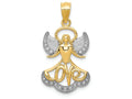 FJC Finejewelers 14k Yellow Gold with Rhodium Plated Angel with Love Charm