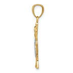 FJC Finejewelers 14k Yellow Gold with Rhodium Plated Menorah Charm