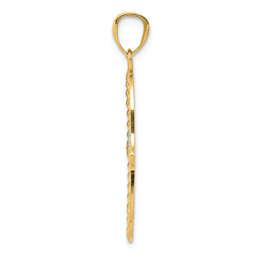 FJC Finejewelers 14k Yellow Gold with Rhodium Plated Hand Of God Charm