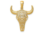FJC Finejewelers 14k Yellow Gold Filigree Steer Skull Charm