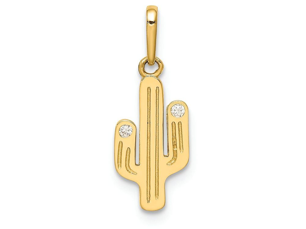 FJC Finejewelers 14k Yellow Gold Cactus CZ Charm