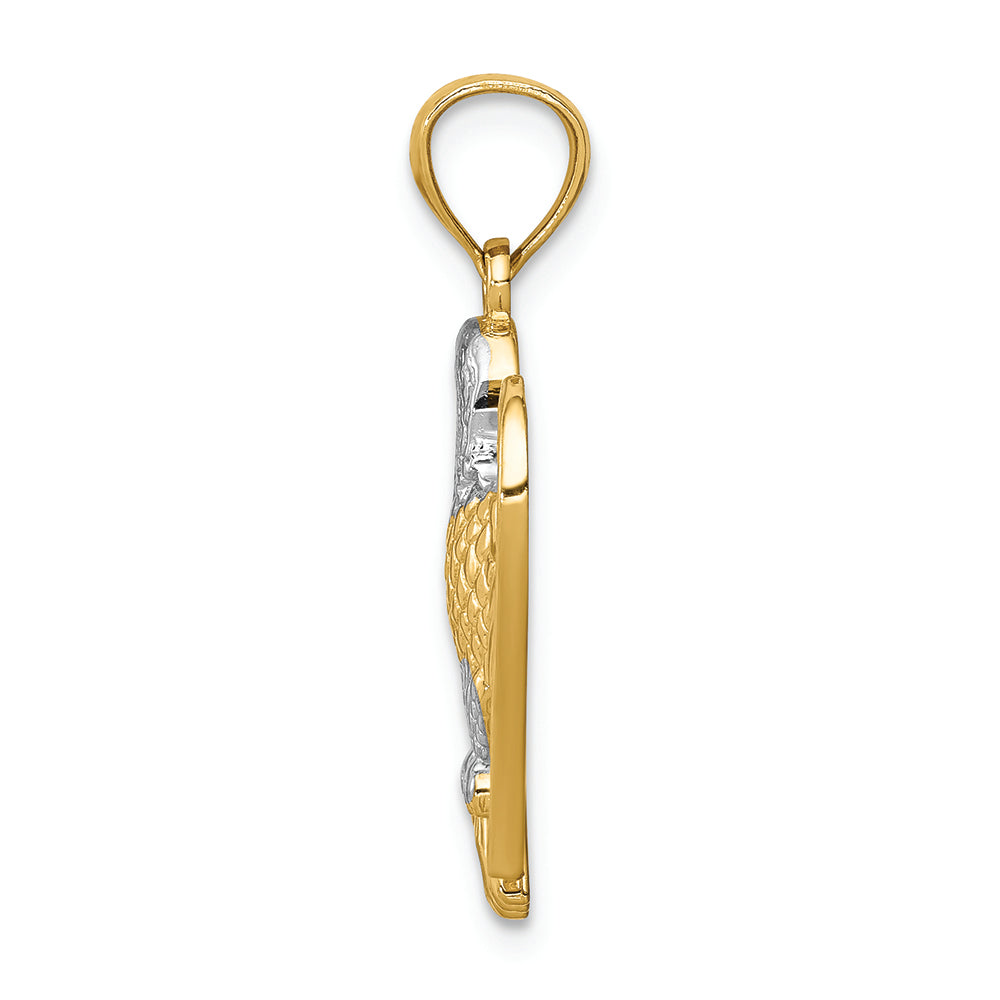 FJC Finejewelers 14k Yellow Gold White with Rhodium Eagle Charm