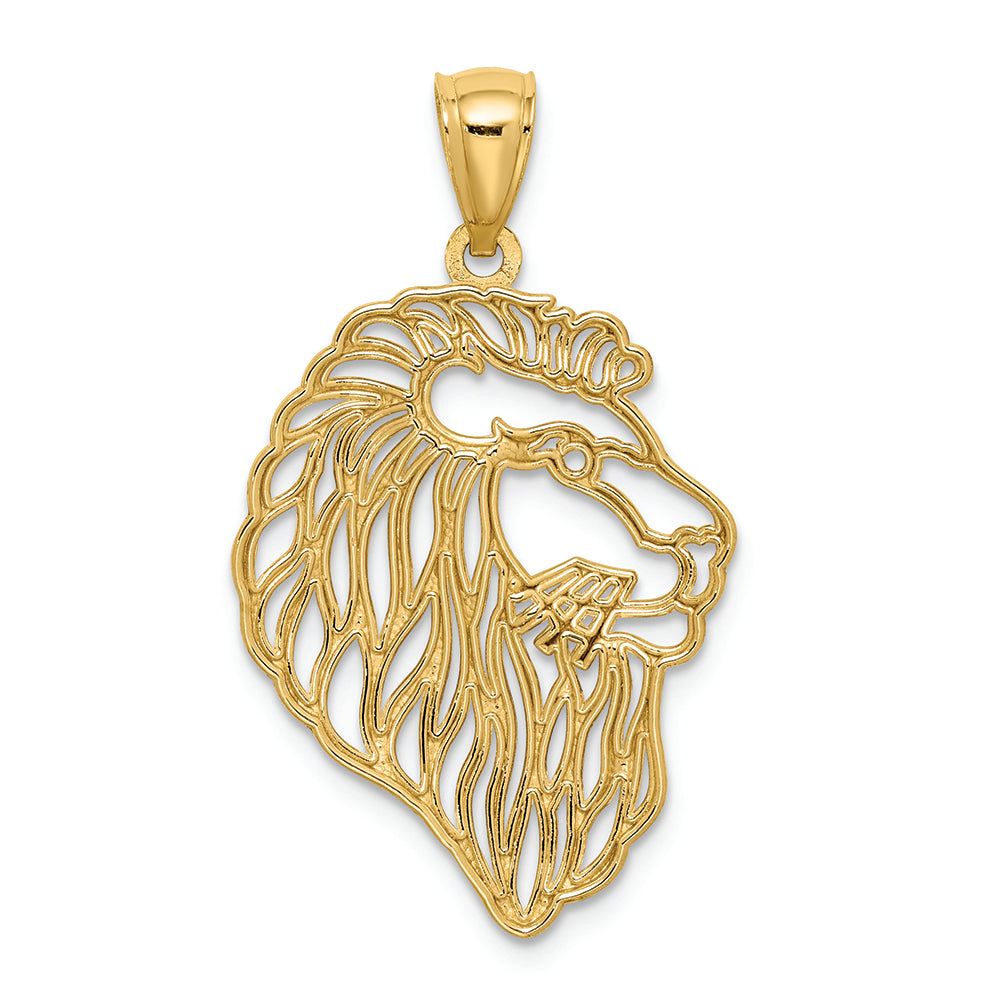 FJC Finejewelers 14k Yellow Gold Bright Cut Lion Profile Charm