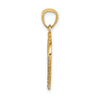 FJC Finejewelers 14k Yellow Gold White with Rhodium Sitting Cat In A Heart Charm