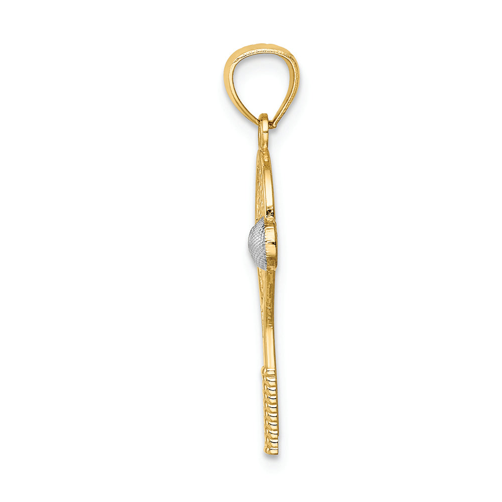 FJC Finejewelers 14k Yellow Gold White with Rhodium Tennis Charm