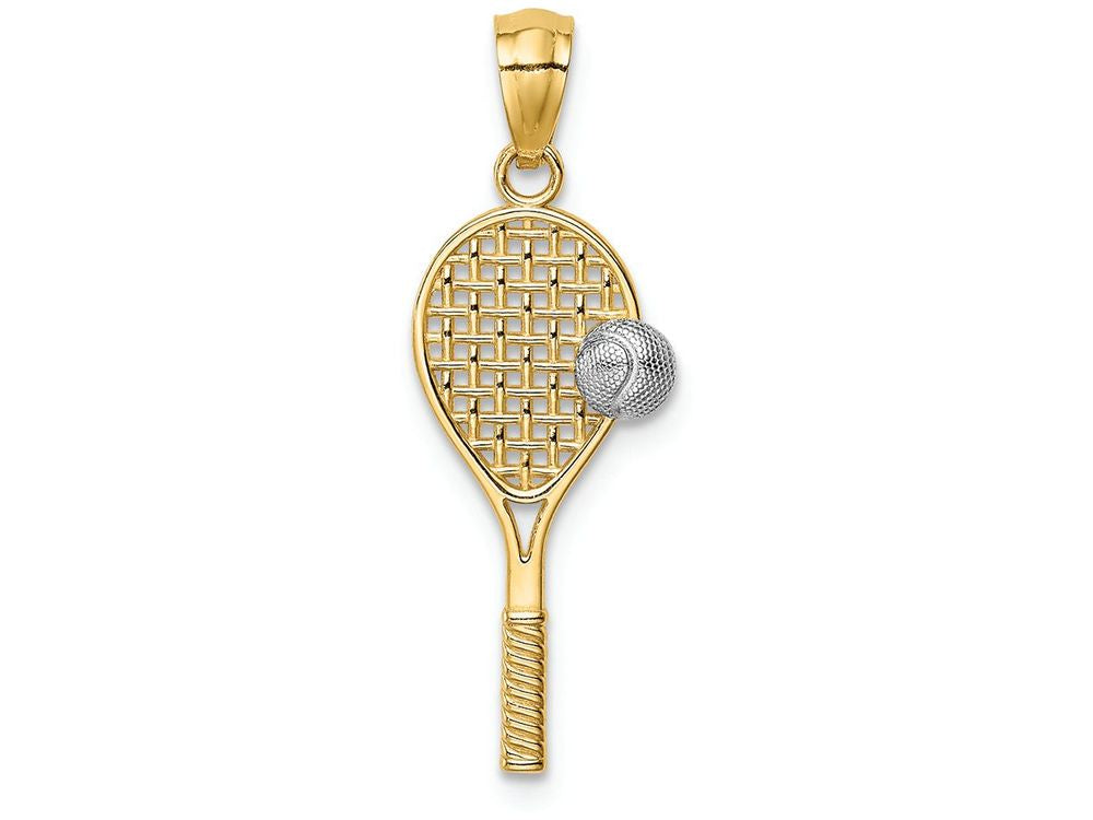 FJC Finejewelers 14k Yellow Gold White with Rhodium Tennis Charm