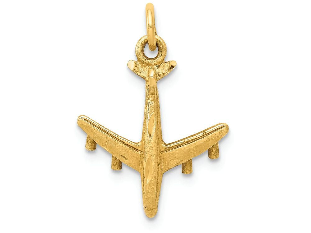FJC Finejewelers 14k Yellow Gold 3d Airplane Charm