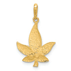 FJC Finejewelers 14k Yellow Gold Bright Cut Leaf Charm