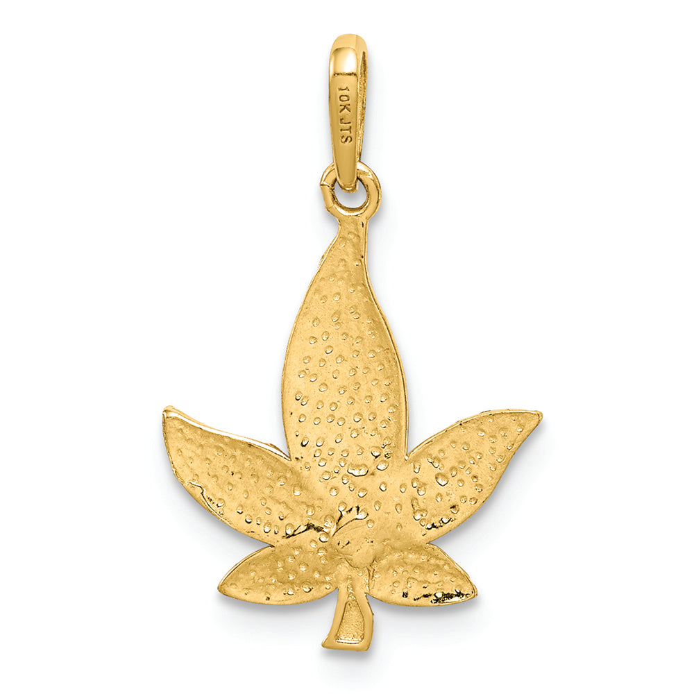 FJC Finejewelers 14k Yellow Gold Bright Cut Leaf Charm