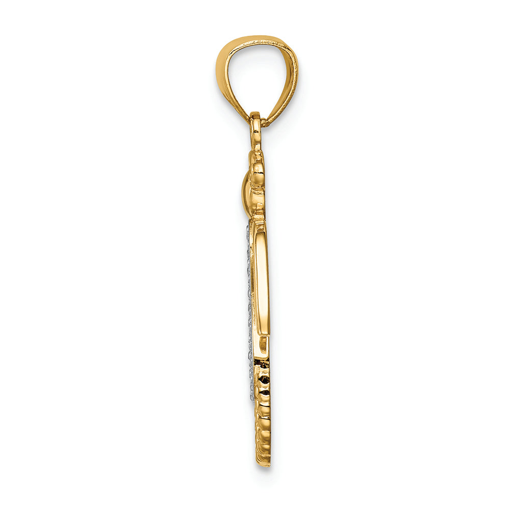 FJC Finejewelers 14k Yellow Gold White with Rhodium Infinity Angel Charm