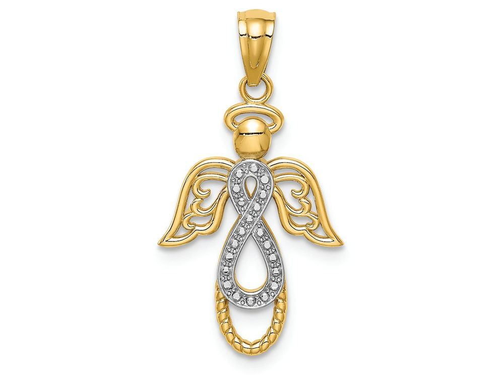FJC Finejewelers 14k Yellow Gold White with Rhodium Infinity Angel Charm