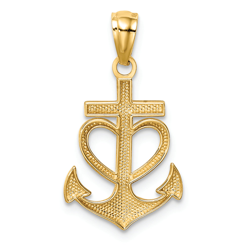 FJC Finejewelers 14k Yellow Gold Anchor with Heart Charm