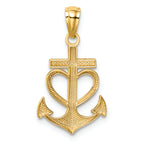 FJC Finejewelers 14k Yellow Gold Anchor with Heart Charm