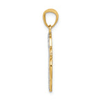 FJC Finejewelers 14k Yellow Gold White with Rhodium Bright Cut Journey Hearts Charm